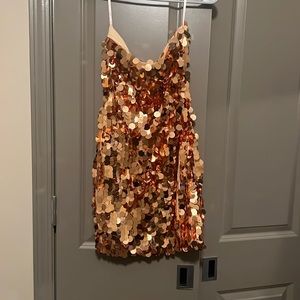 Gold sequin bodycon dress